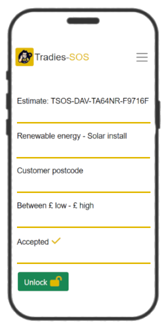 A certified electrician (Tradie) responds to your posted job by calling, texting or sending an estimate.